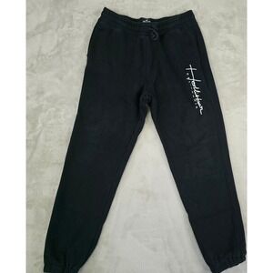 Hollister Must-Have Collection Black Jogger Sweatpants Mens Medium Script Logo